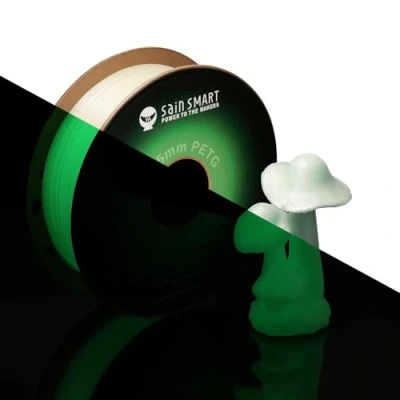 Afbeelding van SainSmart Grow in the Dark Green PETG filament 1,75 mm PRO 3 voor 3D printers, lichtgroen, 1 kg spoel, maatnauwkeurigheid +/ 0,02