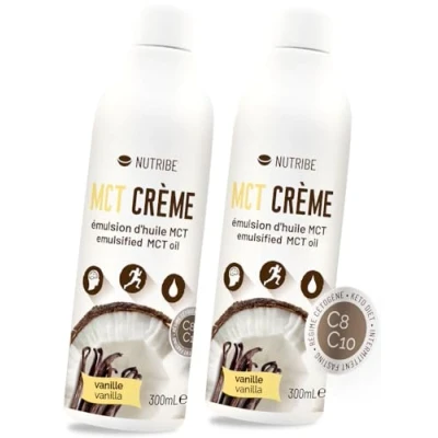 Afbeelding van Nutribe MCT C8 C10 kokosnoot emulsie, vanille, 2 x 300 ml, sterker in ketonen dan olie
