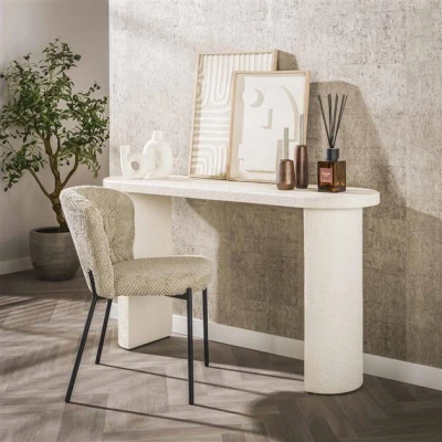 Afbeelding van Hoyz Collection Kap Haltafel 140cm Arch Stone Marmer Composiet