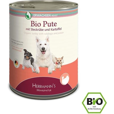 Afbeelding van 12x800g Herrmann&#039;s Menu bio kalkoen met wortelen en aardappelen