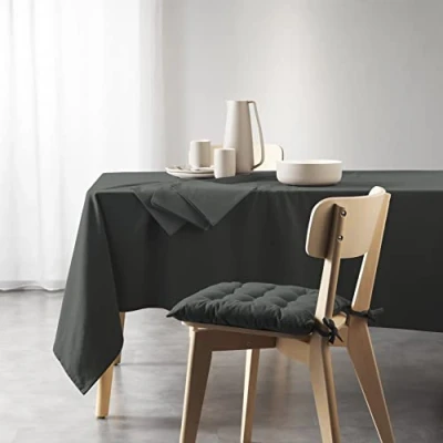 Afbeelding van Tafellaken Tafelkleed Mistral katoen gerecycled 140x240cm Kleur Antraciet