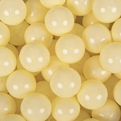Afbeelding van KiddyMoon 100 ballen/7 cm, plastic gekleurde ballen voor kinderen baby zwembad gemaakt in de EU, pastelgeel