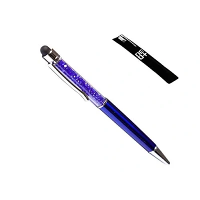 Afbeelding van KWALITEIT 2 in 1 capacitieve touchscreen stylus en balpen met Swarovski kristallen. GRATIS PEN OPLADEN (MARINE)