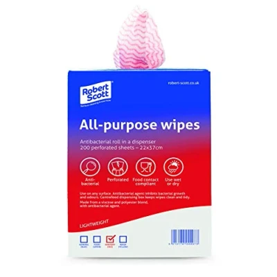 Afbeelding van Antibacteriële multifunctionele doekjes rood Jantex, 200 stuks