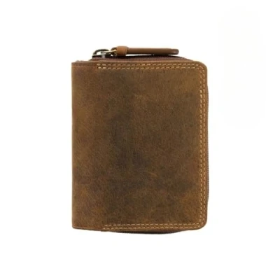Afbeelding van VISCONTI rb53 dubbele vouw lederen portemonnee dames, Oil Tan, Modern