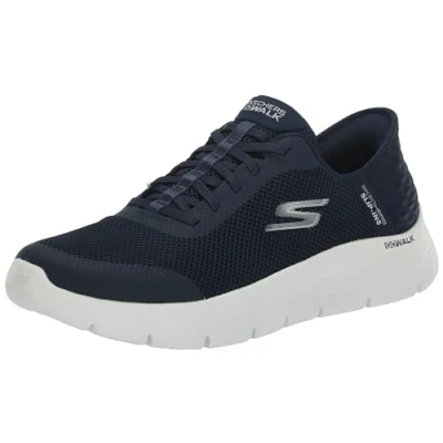 Image de Skechers Baskets Go Walk Flex Hands Free Slip ins Grand Entry pour femme, Bleu marine et blanc., 39.5 EU large