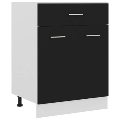 Image de vidaXL Armoire de plancher à tiroir Lyon Noir 60x46x81,5 cm801229