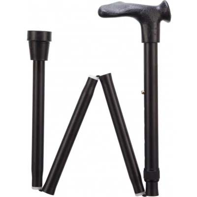 Afbeelding van Opvouwbare wandelstok comfortgrip zwart links