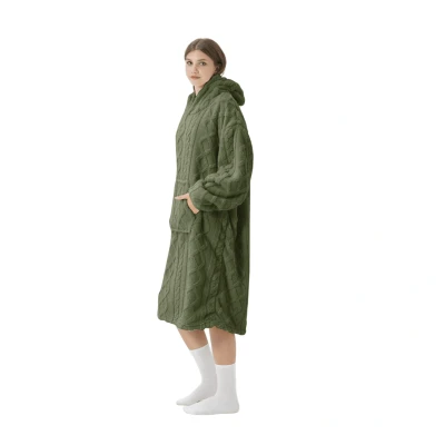 Afbeelding van Dutch Decor Limited Collection SOPHIE Hoodie XL groen met buidel en capuchon Teddy binnenvoering
