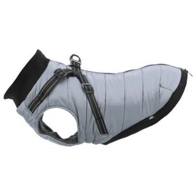 Afbeelding van Trixie Jas Pontis Met Tuig Grijs Hondenkleding 33 cm