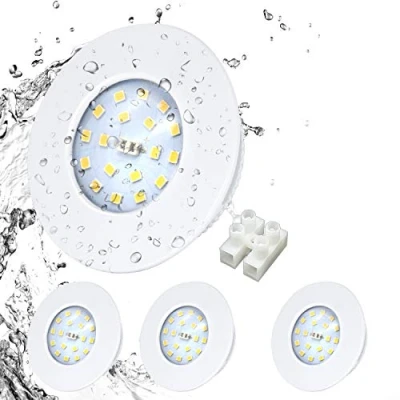 Afbeelding van Set van 4 ultra platte led inbouwspots voor badkamer, IP44, neutraal wit, 5 W, 230 V, 4500 K, 60 mm, 65 rond