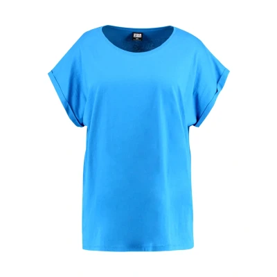 Afbeelding van Urban Classics Curvy Ladies Extended Shoulder TEE Tshirt basic, Dames, Maat: Large, Hawaiianblue