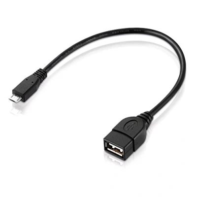 Afbeelding van SatChef GmbH conecto OTG kabel, micro USB B stekker naar A stekker, verguld, 20 cm, zwart