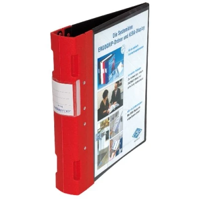 Afbeelding van Wedo Ergogrip 5818002 ringband 4 ringen van kunststof, DIN A4, 31,3 x 5,6 28,0 cm, zwart/rood
