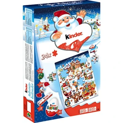 Afbeelding van Kinder Adventskalender puzzel en assortiment chocolaatjes, de kalender van 311 g