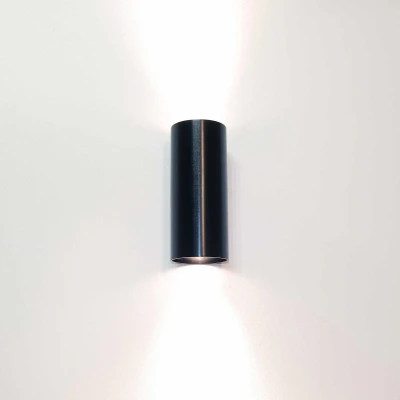 Afbeelding van Artdelight Wandlamp Roulo 2 Mat Zwart GU10
