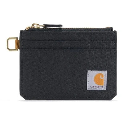 Afbeelding van Carhartt Damesportemonnee, robuust leer en canvas voor dames, verkrijgbaar in verschillende stijlen kleuren, nylon eend met ritssluiting (zwart), één maat US