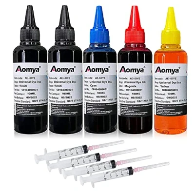Afbeelding van Aomya Universele navulset voor HP Canon Epson Brother Lexmark printers navulbare cartridges CISS CIS systeem 4 kleuren met gratis spuiten (2BK, C, M, Y) 500 ml