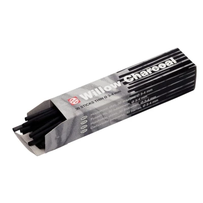 Afbeelding van Talens houtskool 3 4 mm, doosje met 30 staafjes