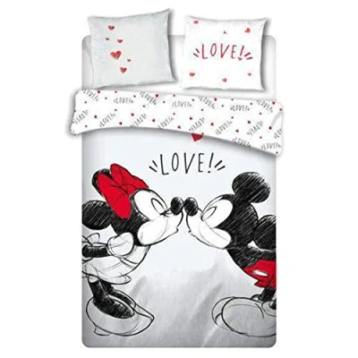 Afbeelding van Disney Minnie Mouse Dekbedovertrek Love Lits Jumeaux 240 x 220 cm Wit