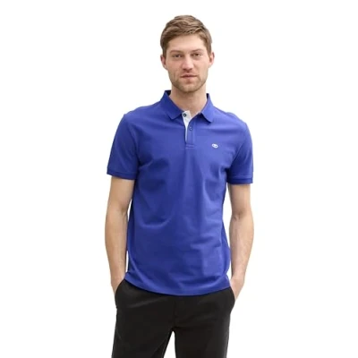 Image de TOM TAILOR Polo piqué basique pour homme 1031006, 25386 Bleu crest, XL