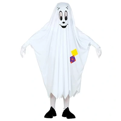 Afbeelding van Widmann Spook &amp; Skelet Kostuum Het Vriendelijke Spookje Kind Wit / Beige Maat 158 Halloween Verkleedkleding
