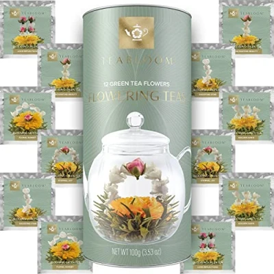 Afbeelding van Teabloom bloementhee collectie 12 verschillende in een elegante theedoos cadeau