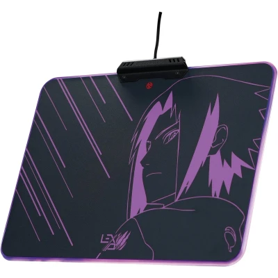 Afbeelding van Lexip Naruto Shippuden Sasuke Revenge Gaming muismat Verlicht Zwart, Lila