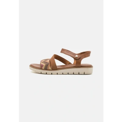 Afbeelding van MARCO TOZZI MT Soft Lining Dames Slippers en Sandalen COGNAC COMB MAAT 36