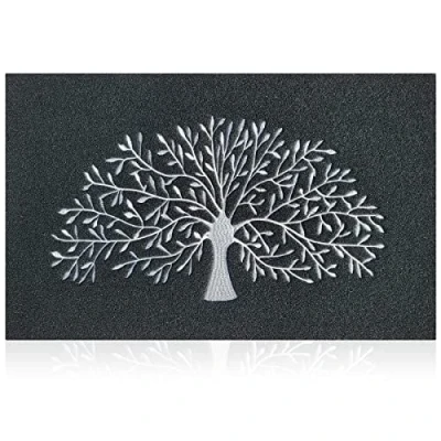 Afbeelding van AOAOPQ Deurmat voor binnen met antislip rubberen achterkant entree, hal, keuken, gemakkelijk te reinigen (114,3 x 178,8 cm, boom en zwart)