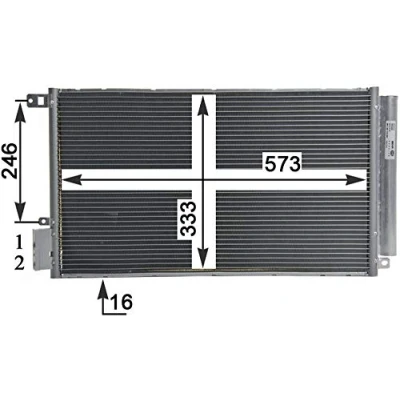 Afbeelding van MAHLE ORIGINAL AC 633 000P Condensor Airco Met droger 573 ALFA ROMEO: MiTo, FIAT: Doblo II Box Body / Estate