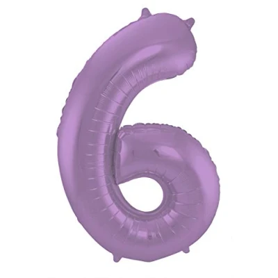 Afbeelding van Folie ballon cijfer 6 Mat Paars Metallic 86cm