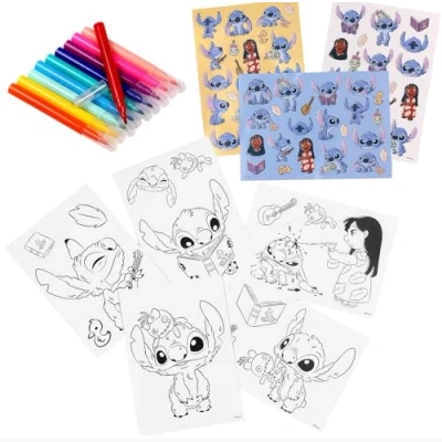 Afbeelding van DISNEY Stitch Creatieve kleurset voor kinderen, SET: stickers, GEUR stiften, kleurboeken