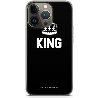 Afbeelding van Case Company® hoesje geschikt voor iPhone 13 Pro King zwart Soft Cover Telefoonhoesje Bescherming aan alle Kanten en Schermrand