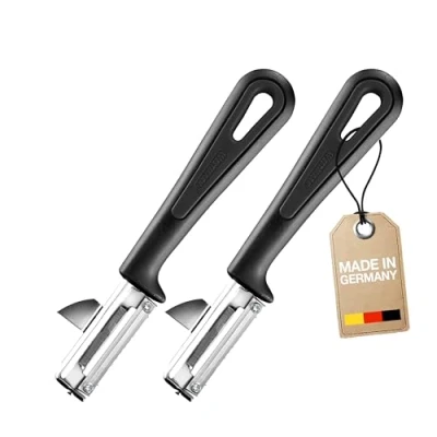 Afbeelding van Westmark 2 x universele dunschiller / pendelschiller met geslepen rand, Gentle, lemmet van roestvrij staal, kleur: zwart, 280422E3