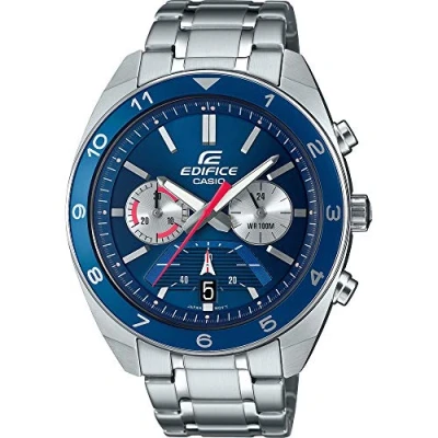 Afbeelding van Casio Edifice chronograaf herenhorloge, zilver/blauw, Armband
