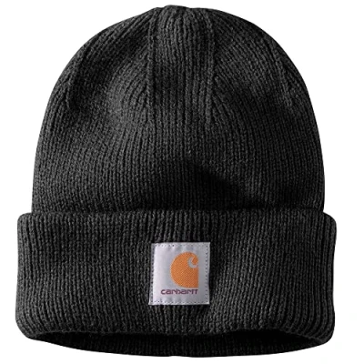 Afbeelding van Carhartt Rib Knit Muts Black Zwart Mutsen