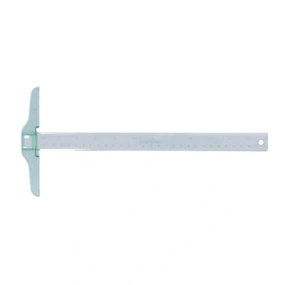 Image de Craftelier Règle en forme de T 30 cm (12&quot;) Outil base pour projets scrapbooking et travaux manuels Mesures centimètres pouces Fabriqué plastique Turquoise transparent