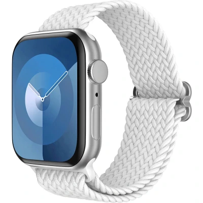 Afbeelding van imoshion Nylon geweven bandje geschikt voor Apple Watch Series 1 t/m 10 / SE Ultra (2) (44/45/46/49 mm) Wit