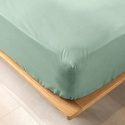 Afbeelding van douceur d&#039;intérieur, Hoeslaken (140 x 190 cm) Biolina Sage, 100% biologisch katoen