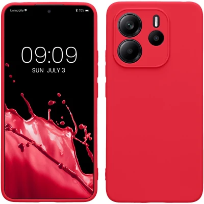 Afbeelding van kwmobile telefoonhoesje geschikt voor Xiaomi Redmi Note 14 4G Hoesje smartphone Precisie camera uitsnede In neon roze