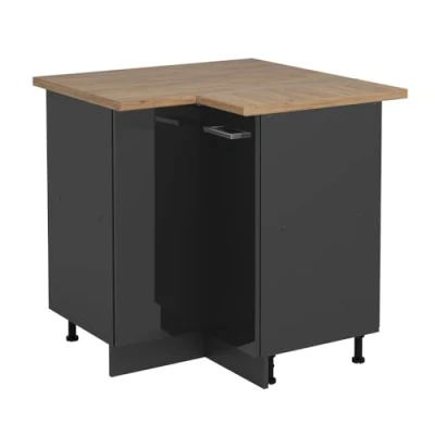 Afbeelding van Vicco Hoekkast R Line, Antraciet Hoogglans/Antraciet, 75.6 cm , WB Eik