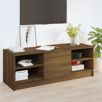 Afbeelding van Tv meubel 102x35,5x36,5 cm bewerkt hout bruineikenkleurig