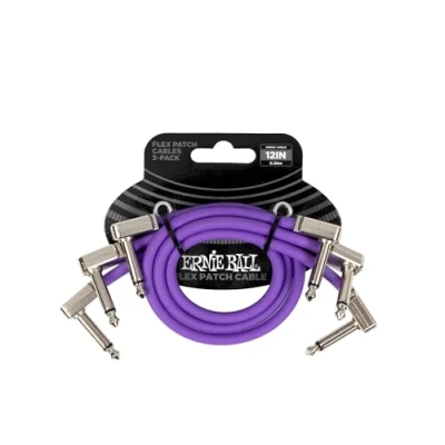 Afbeelding van Ernie Ball EEB 6453 Flex Patch cable 30 cm, Violet 3 pack kabel set