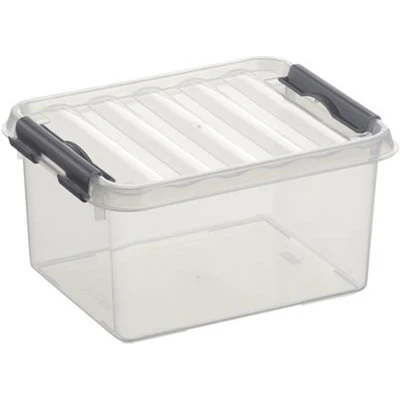 Afbeelding van Sunware Q Line Opbergbox 2L Transparant/Grijs