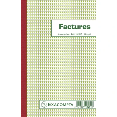 Afbeelding van Exacompta facturen, ft 21 x 13,5 cm, tripli, Franstalig 10 stuks