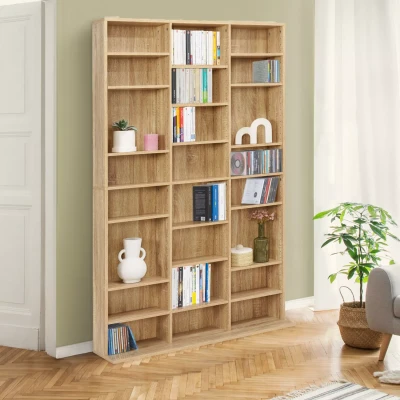 Afbeelding van Bibliothèque étagère CD CEYLIA 30 cases avec étagères modulables effet bois