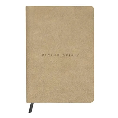 Image de Carnet brochure cousue Clairefontaine Flying Spirit en cuir vielli A5 180 pages Beige