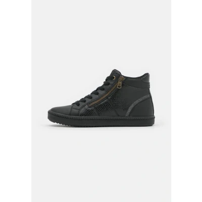 Afbeelding van Geox Blomiee Sneakers hoog, Dames, Maat: 36, Black Hoogwaardig imitatieleer