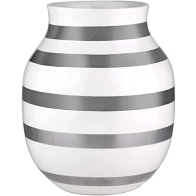 Afbeelding van Kahler Design Omaggio Vaas Hoogte 20 cm Zilver/Wit